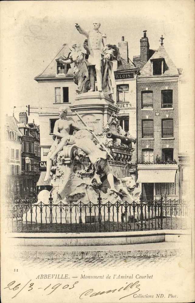 Abbeville — Denkmal für Admiral Courbet — Sammlung ND. Phot. - Vorderseite