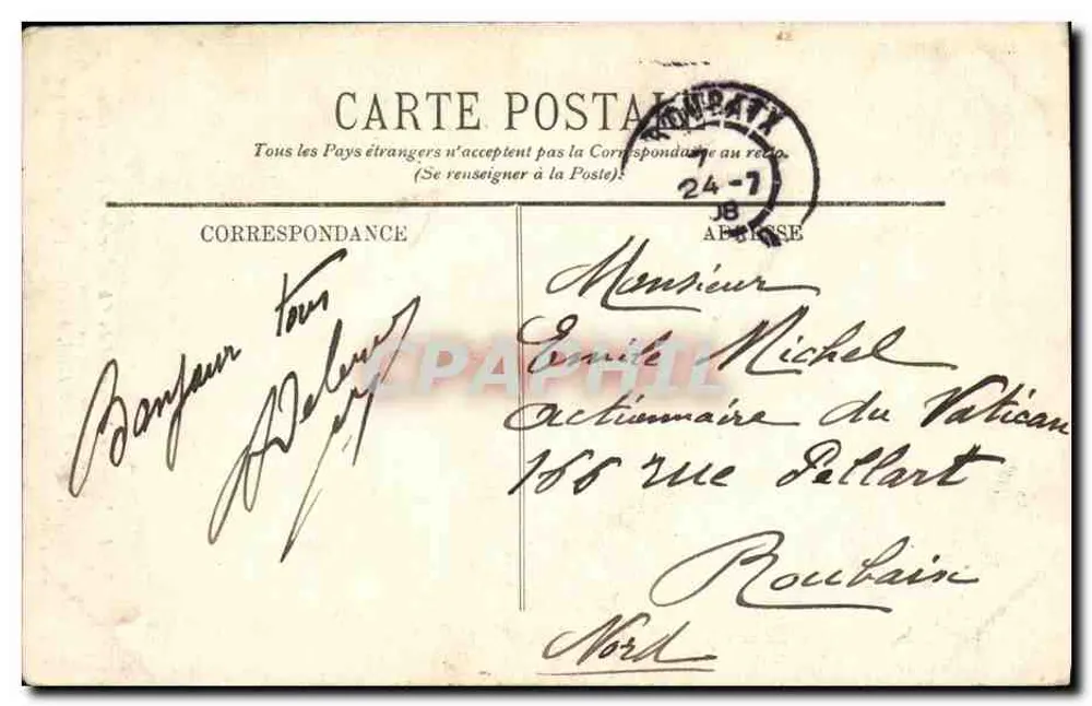 Abbeville — Denkmal für den Ritter de la Barre — Verlag L.L. Nr. 185 - Rückseite
