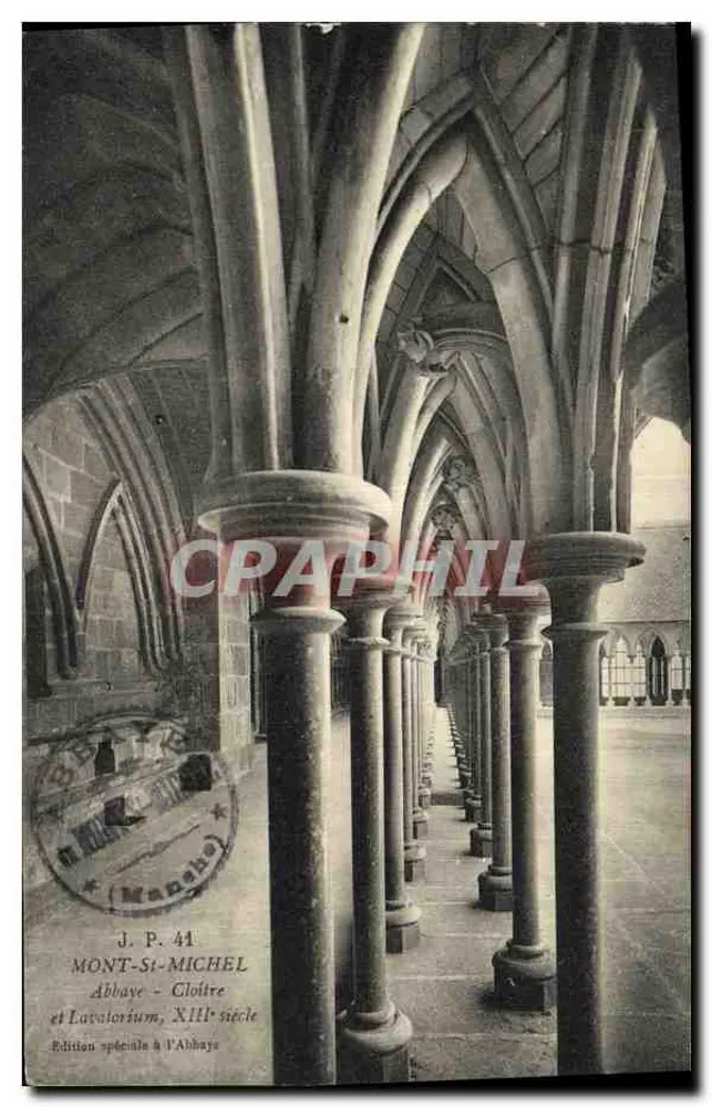 Monte-Saint-Michel — Claustro da abadia do século XIII — Edição especial na Abadia - Frente