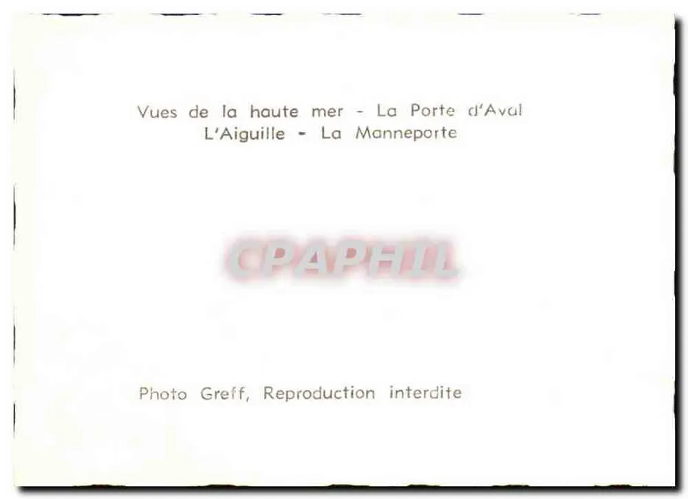 Die Pforte von Aval - Die Nadel - Die Manneporte — Foto Greff - Rückseite