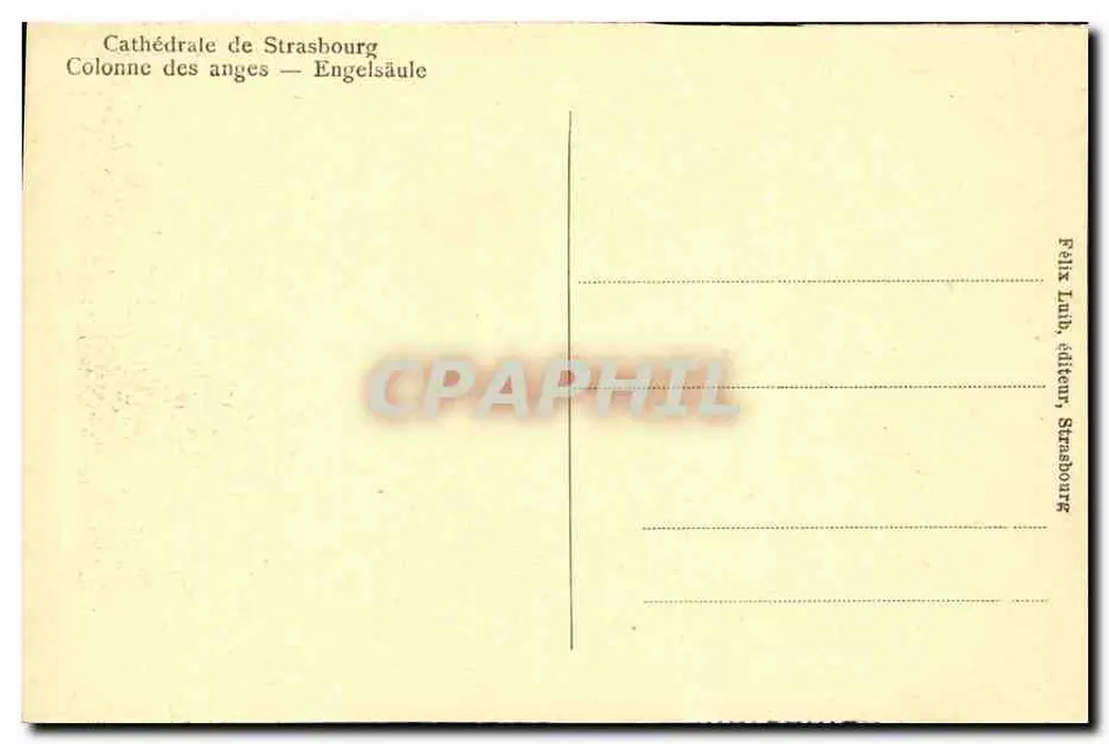 Catedral de Estrasburgo — Coluna dos anjos — Engelsäule — Félix Imb. editor Estrasburgo - Verso
