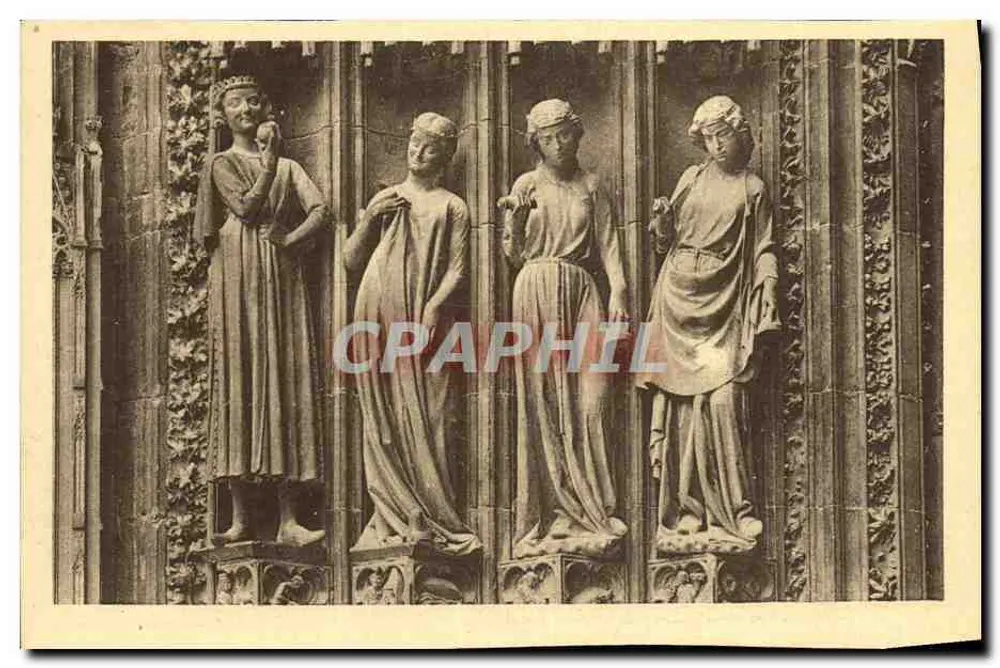 Kathedrale Straßburg — Statuen des rechten Portal (Südseite) — Félix Lath, Verlag Straßburg - Vorderseite