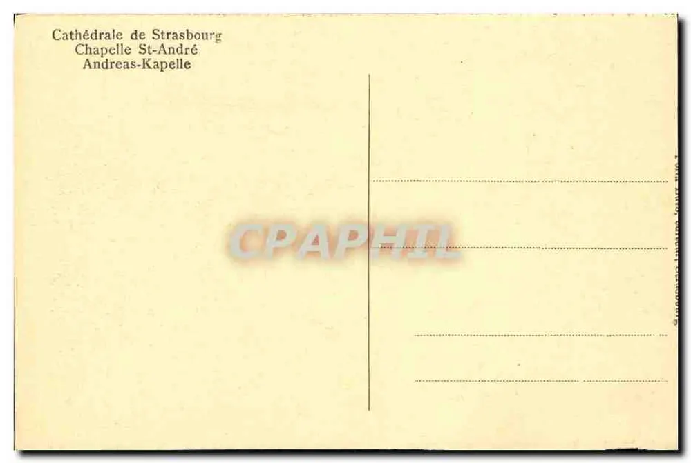 Catedral de Estrasburgo — Capela São André — editor não identificado - Verso