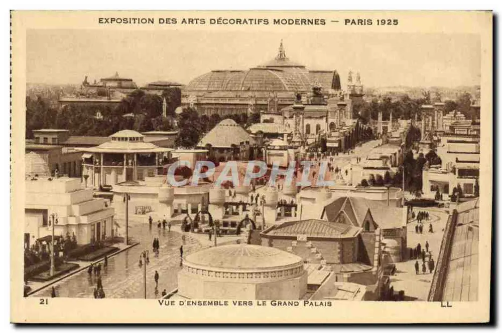 Exposition des Arts Décoratifs Modernes — Paris 1925 — Allgemeiner Blick zum Grand Palais — n°21 - Vorderseite