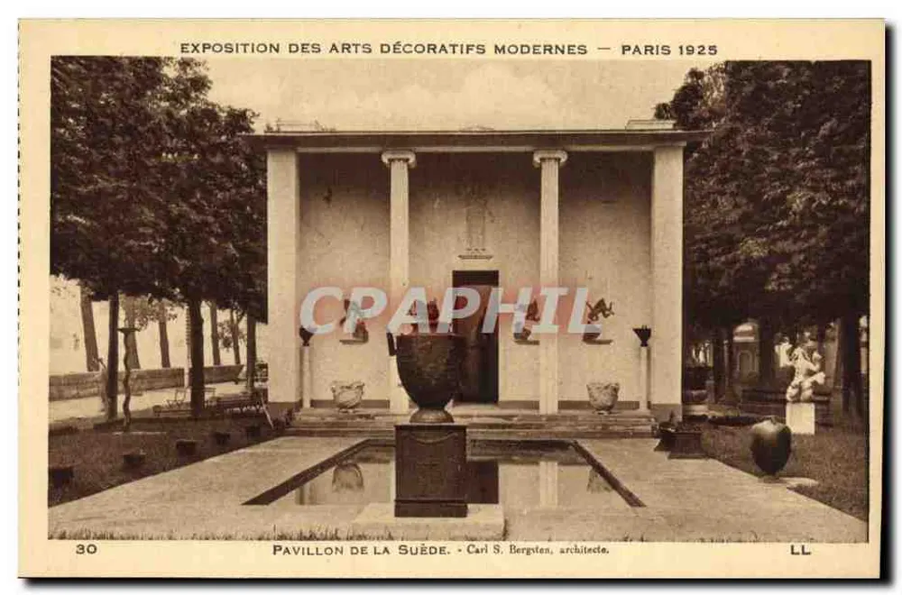 Schwedischer Pavillon — Ausstellung der Dekorativen Künste — Paris 1925 — Carl S. Bergsten, Architekt - Vorderseite