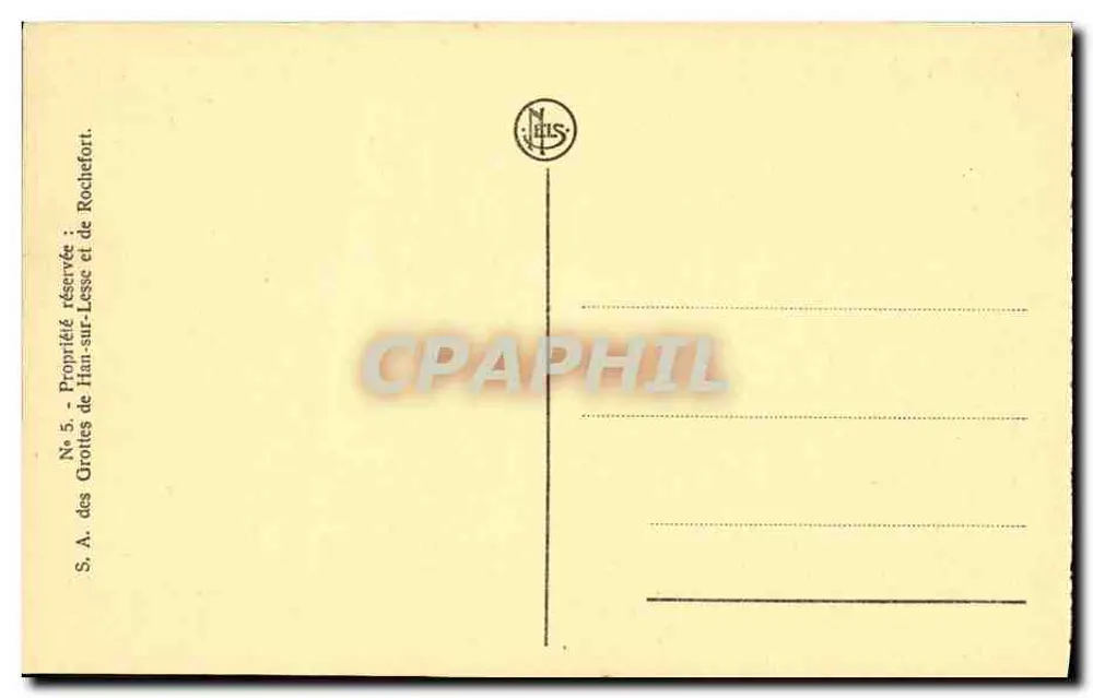 Grutas de Han — O Quarto de Pr — editor N. Lais, n°5 - Verso