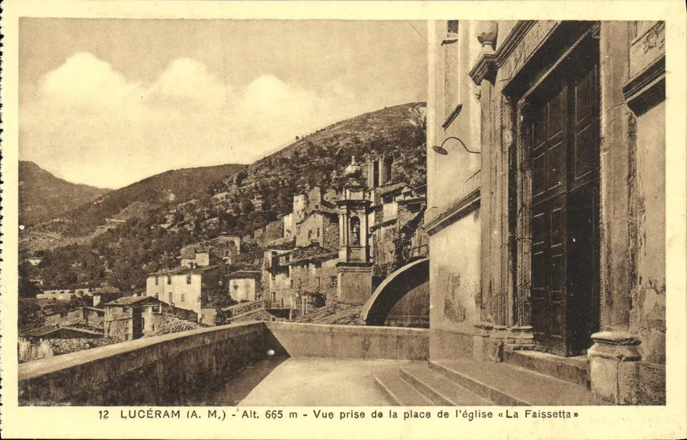Lucéram (A.M.) - Blick vom Platz der Kirche « La Faissetta » - H. 665 m - Verlag Gal Paul, Fittes, Lucéram - Vorderseite