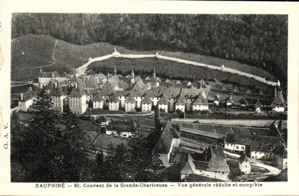 Dauphiné — 60. Kloster der Grande-Chartreuse — Reduzierte und vollständige allgemeine Ansicht — Cl.A.V. - Vorderseite