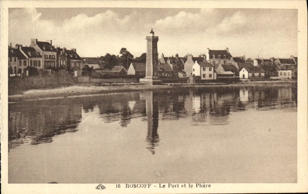 Roscoff - O Porto e o Farol — Editor: C° A. setores das Artes e Ombonoticas - Strasbourg, n° 16 - Frente