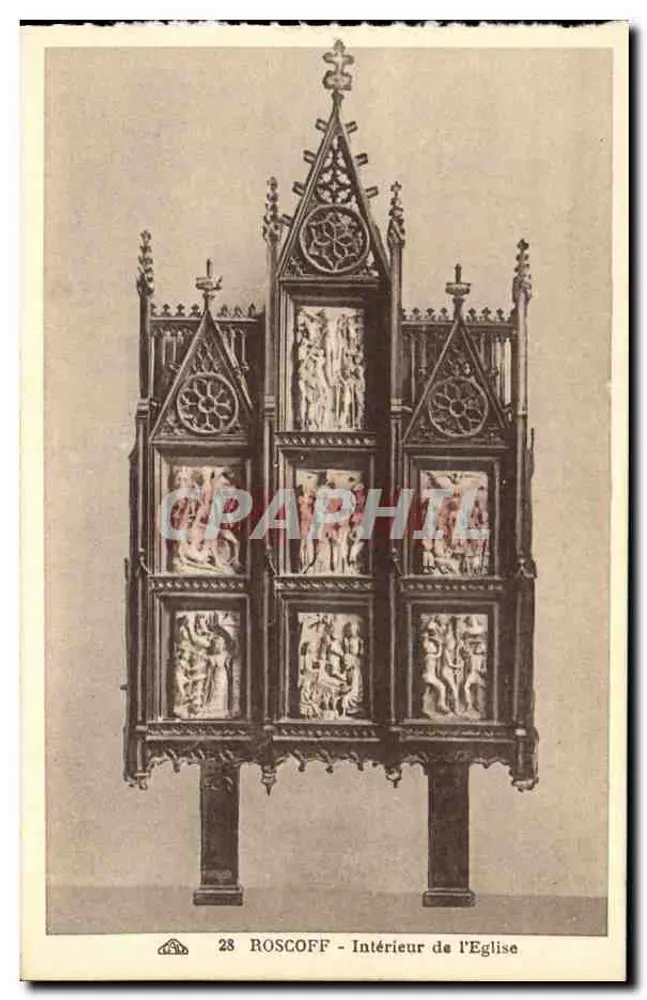 Roscoff - Interior da Igreja — editor Alinacienne des Arts Photographiques, Strasbourg - Frente