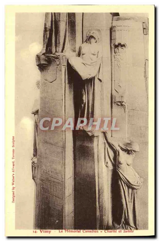 Vimy - Der kanadische Gedenkstein - Barmherzigkeit und Wissen — Skulptur von Walter Allward, Toronto - Vorderseite
