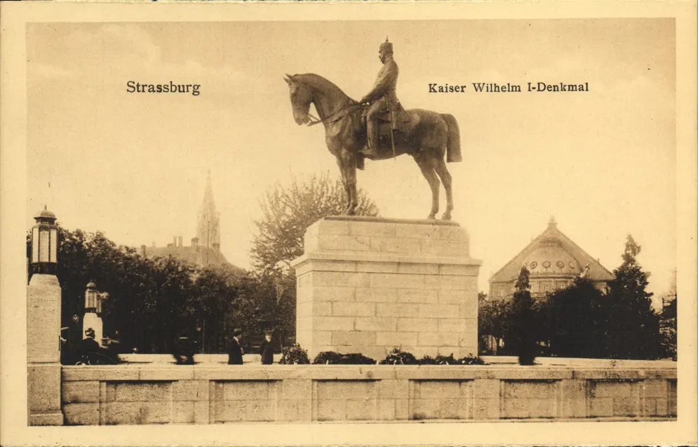 Estrasburgo — Monumento equestre de Kaiser Wilhelm I — editor Felix Luth, Estrasburgo - Frente