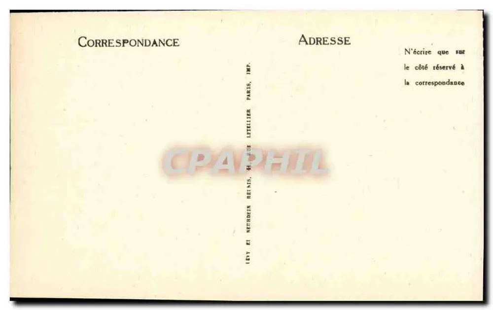 Cour de la Conciergerie — Cachots de Marie-Antoinette e André Chénier — Éditeur ND, n° 4039 - Verso