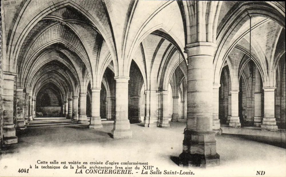 La Conciergerie — La Salle Saint-Louis — Architecture gothique du XIIIe siècle - Recto