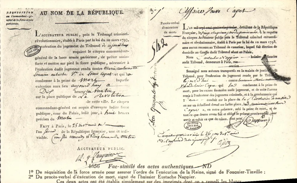 Auto de execução da morte — Paris — Editor: Lett. e Nérophiles Républ. Imp. Libellier - Frente