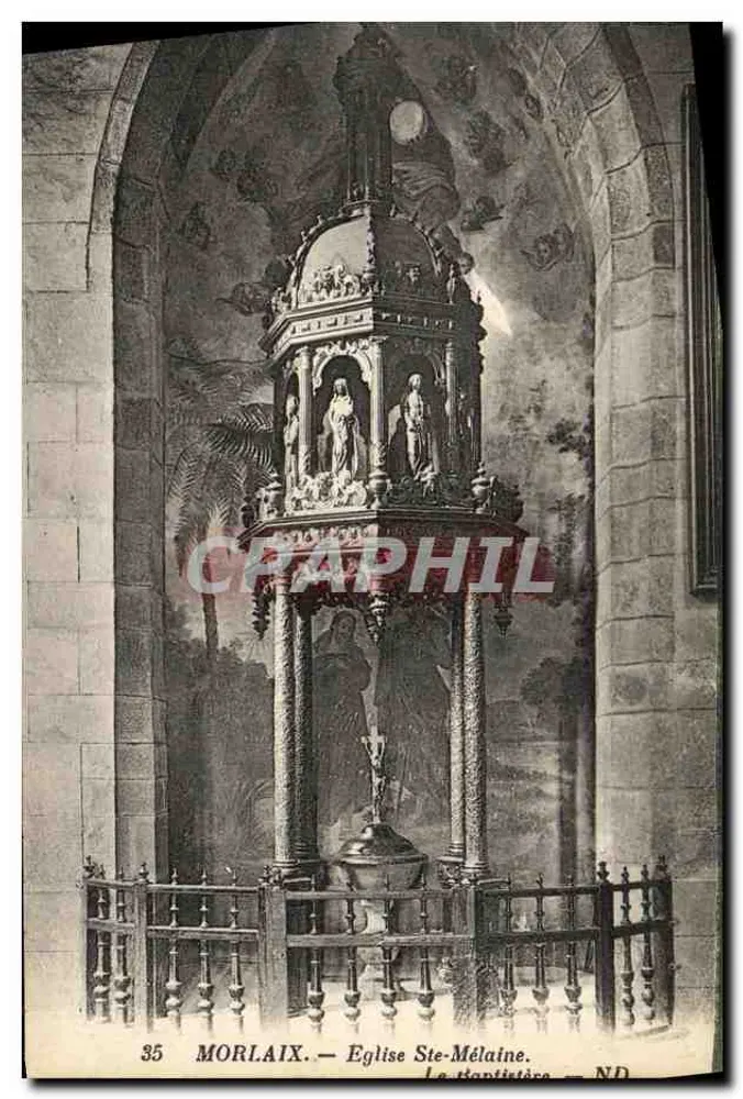 Morlaix — Kirche Saint-Mélaine. Der Taufbau — N.D. - Vorderseite