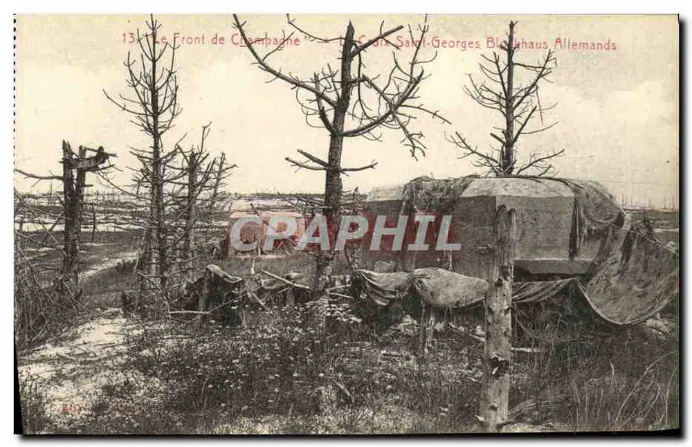 Der Front von Champagne — Die Six Saint-Georges deutsche Blockhütte — Phototypie J.B. Reims - Vorderseite