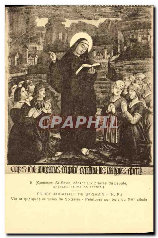 Abteikirche St-Savin — Sainte Marie von St-Savin, die Geister vertreibt — Holztafelgemälde des 15. Jahrhunderts - Vorderseite