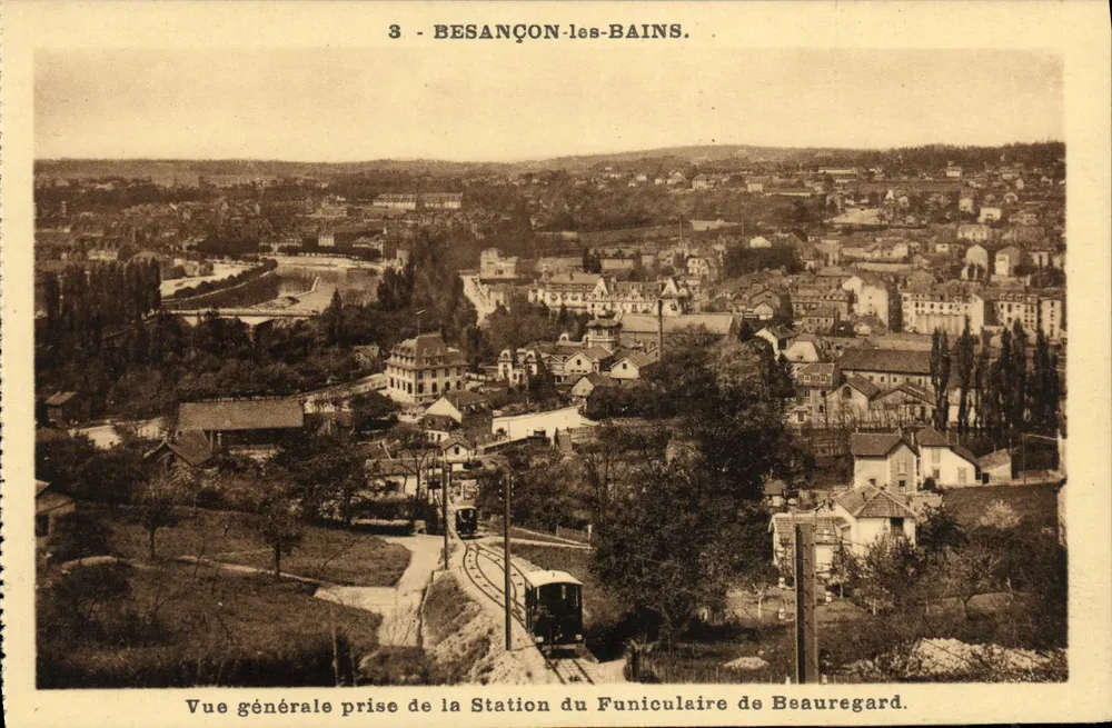 Besançon-les-Bains — Allgemeiner Blick vom Funicular-Station Beauregard — Éditions C. L. B. Besançon - Vorderseite