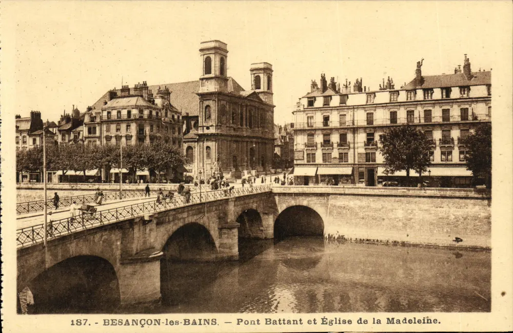 Besançon-les-Bains — Pont Battant und Église de la Madeleine — Éditions C. L. B. Besançon - Vorderseite