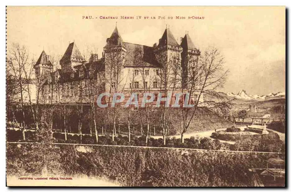 Pau - Schloss Henri IV und der Pic du Midi d'Ossau — Phototype Labouche Frères Toulouse - Vorderseite