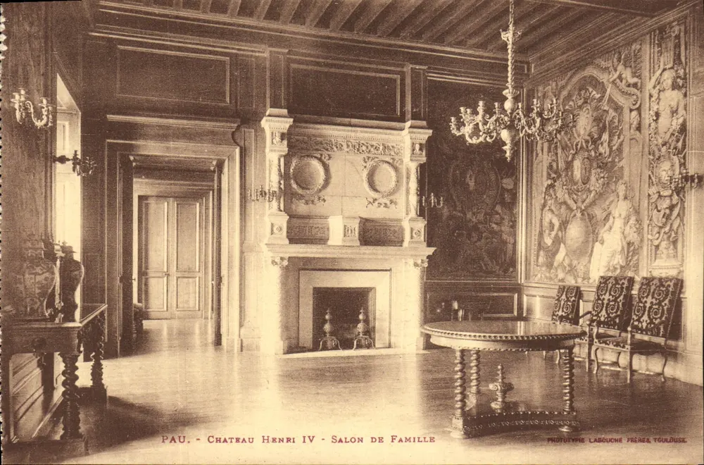 Pau - Schloss Henri IV - Familienzimmer — Phototypie L'Abouche Frères Toulouse - Vorderseite