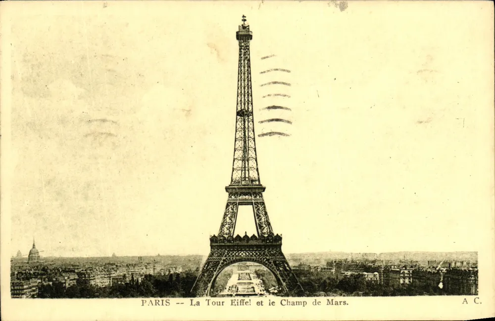 PARIS -- De Eiffeltoren en het veld van Mars. -- A.C. - Voorkant