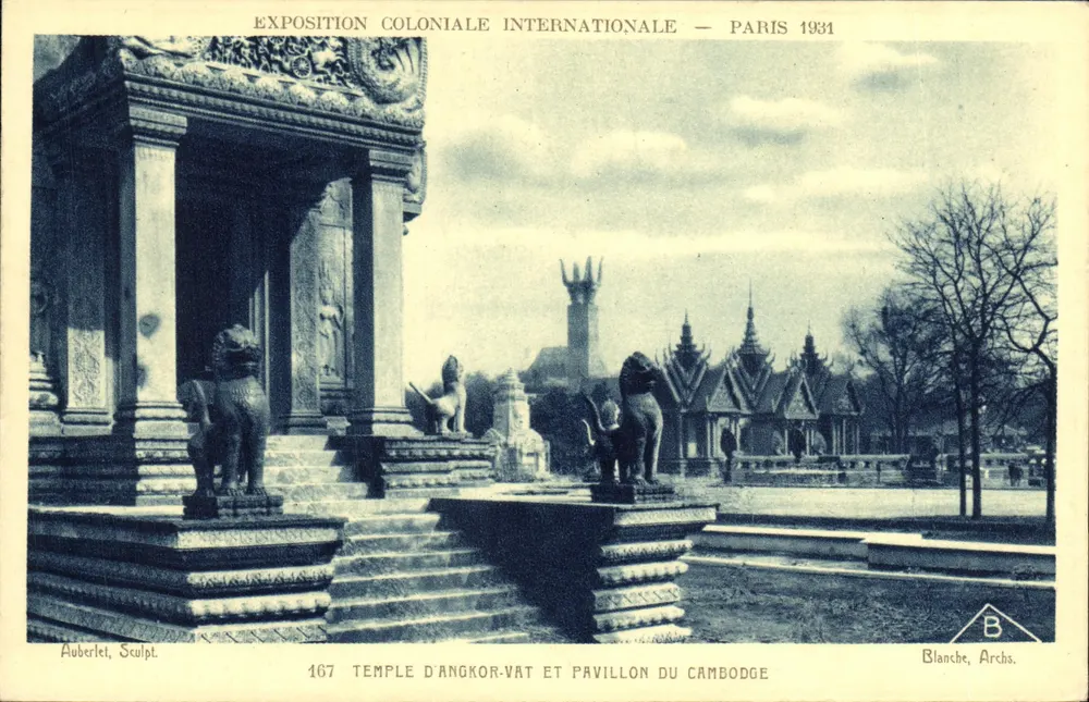 Tempel von Angkor-Vat und Pavillon Kambodschas — Internationale Kolonialausstellung — Paris 1931 — Blanche, Archs. - Vorderseite