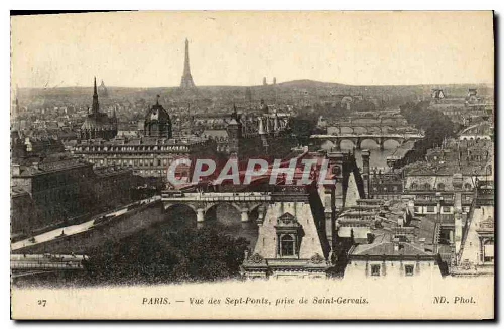Paris — Ansicht der Sept-Ponts, aufgenommen von Saint-Gervais — ND. Phot. n°27 - Vorderseite