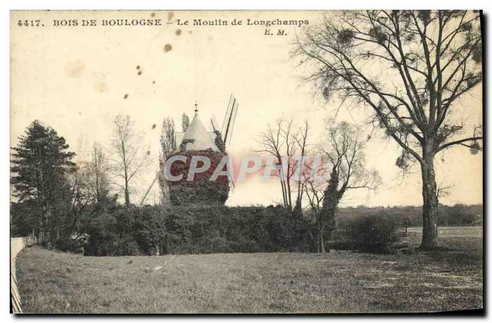 Bois de Boulogne — Le Moulin de Longchamps — Éditeur É. M. n° 4417 - Vorderseite