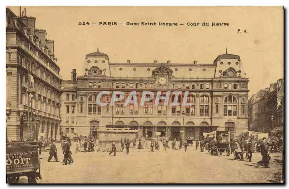 Paris — Gare Saint-Lazare — Cour du Havre — P.A. n°524 - Recto