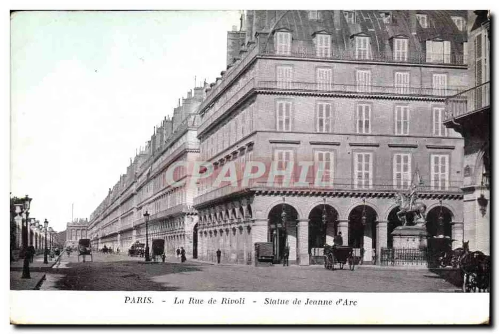 Paris - La Rue de Rivoli - Statue der Jeanne d'Arc - Vorderseite