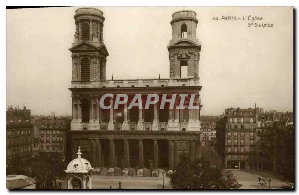 Paryż — Katedra Świętego Sulpicia — wydawca PC Paris, nr 39 - Awers
