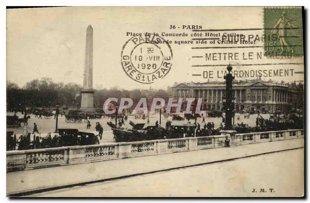 Place de la Concorde lado Hôtel Crillon — Paris — J. M. T. - Frente