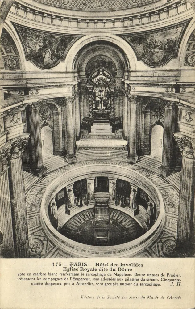 Paris — Hotel des Invalides — Königliche Kirche genannt der Dome — Sarg Napoleons - Vorderseite