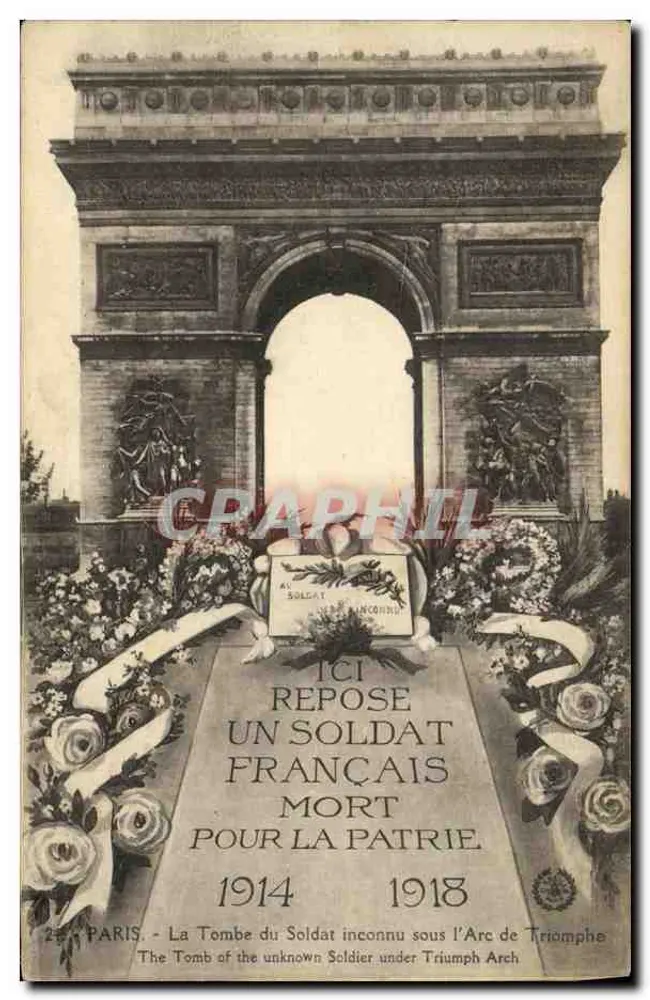 Arc de Triomphe — Grab des Unbekannten Soldaten — L’Abeille, Paris - Vorderseite