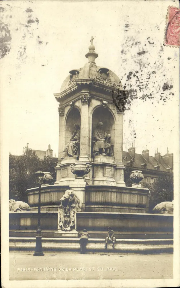 Paris - Fontaine da Praça Saint-Sulpice — editor desconhecido, número de série não visível - Frente