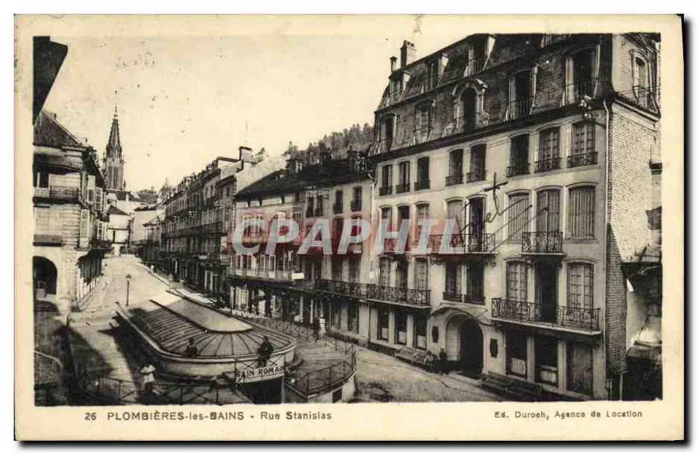 Plombières-les-Bains — Rue Stanislas — Ed. Duroch, Agence de Location - Voorkant