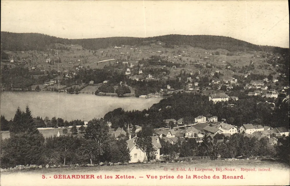 Gérardmer und die Xettes — Aufnahme von der Roche du Renard — Cl. und Edit. A. Largeron - Vorderseite
