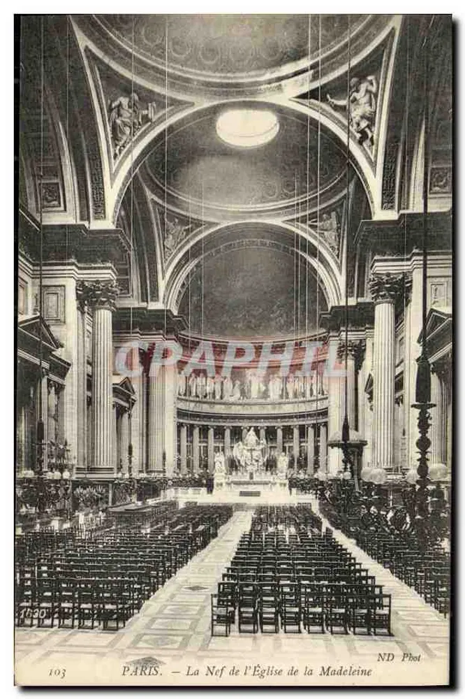 PARIS. — Die Kirche der Madeleine, Kirchenschiff — ND Phot, n° 103 - Vorderseite