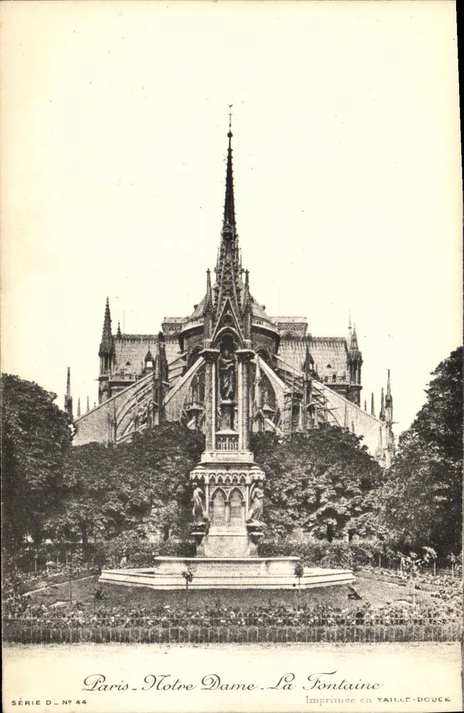 Paris - Notre-Dame - A Fonte — Série D, N° 44 — Impressa em Taille-Douce - Frente