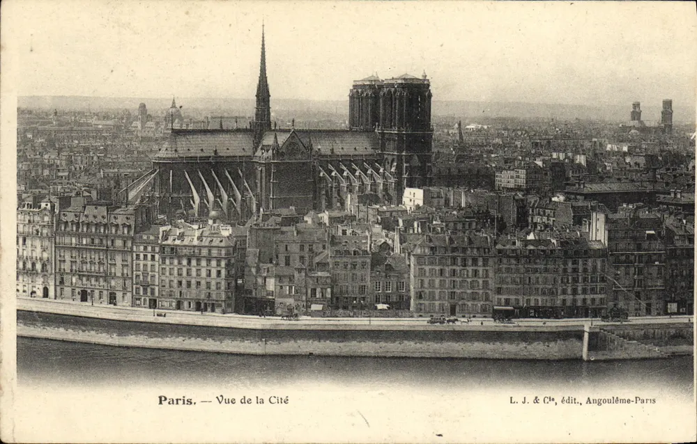 Parijs — Uitzicht van de Cité — L. J. & Cie, uitg., Angoulême-Parijs - Voorkant
