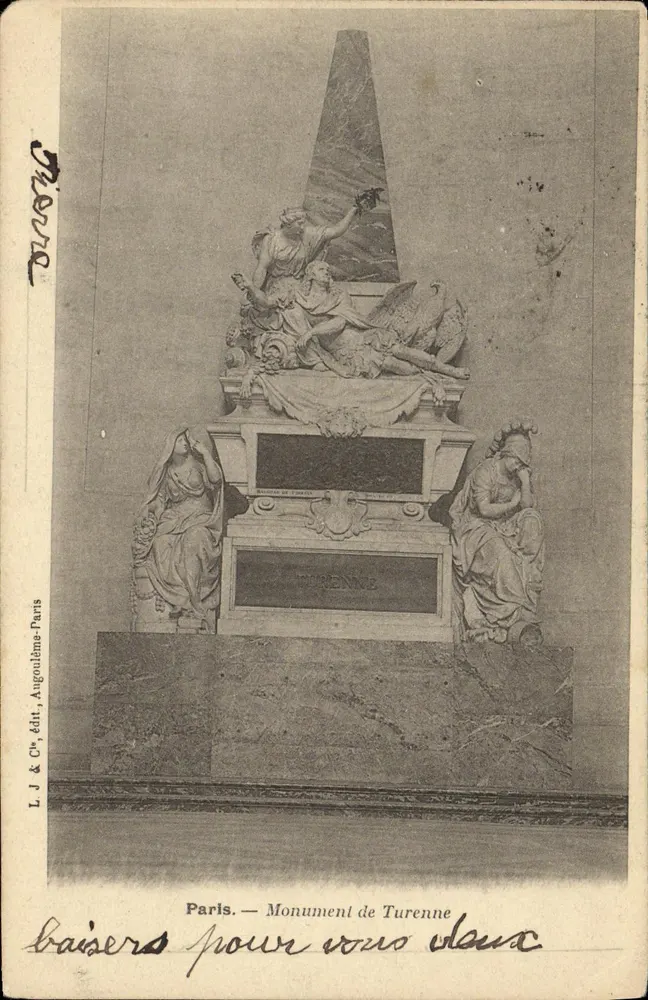 Paryż — Pomnik Turenne — L. J. & Ch. wyd., Augouilème-Paris - Awers