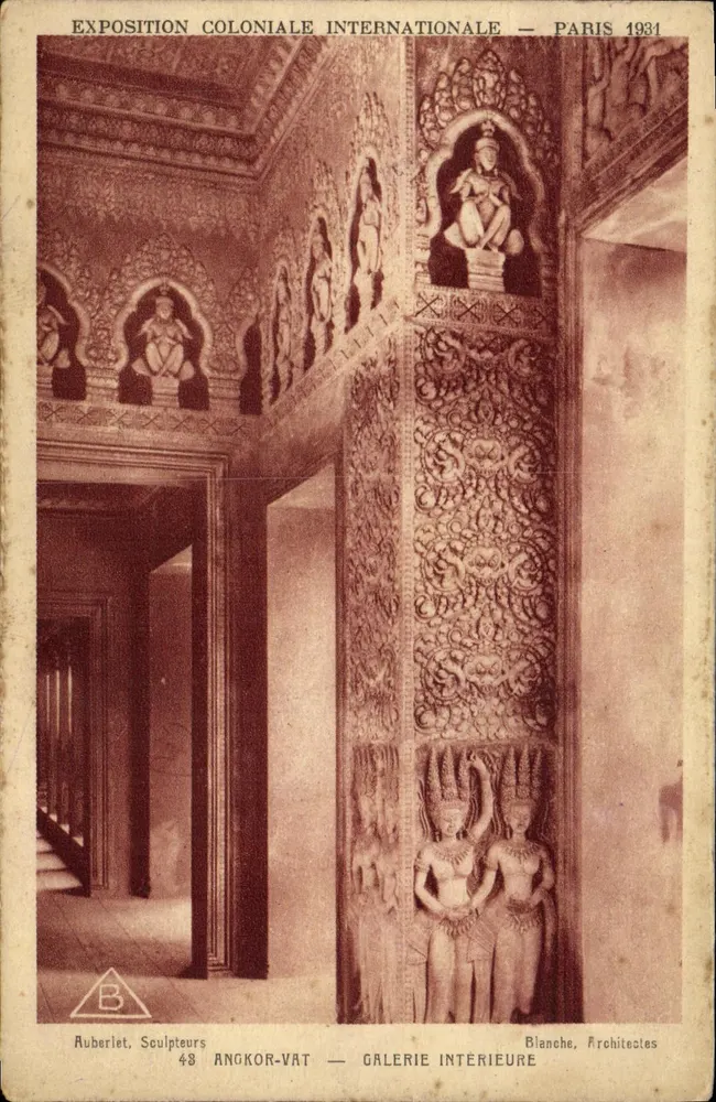 Angkor-Vat — Galerie intérieure — Exposition Coloniale Internationale, Paris 1931 — Éditeur : Auberlet & Blanche - Vorderseite