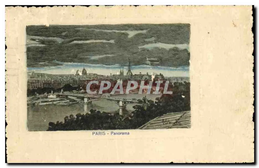Paris - Panorama — vue de la Seine avec pont et édifice au loin, éditeur Panorama - Frente