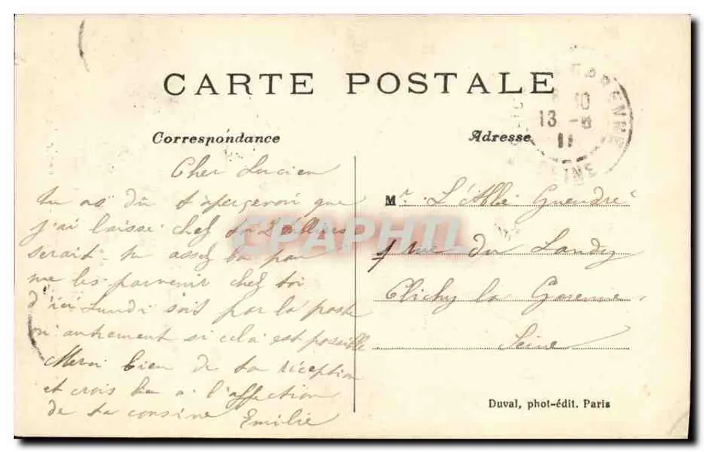 Jesus Christus vom Heiligen Herzen — Erinnerung an das Heilige Herz — Duval, Fotoverlag, Paris - Rückseite