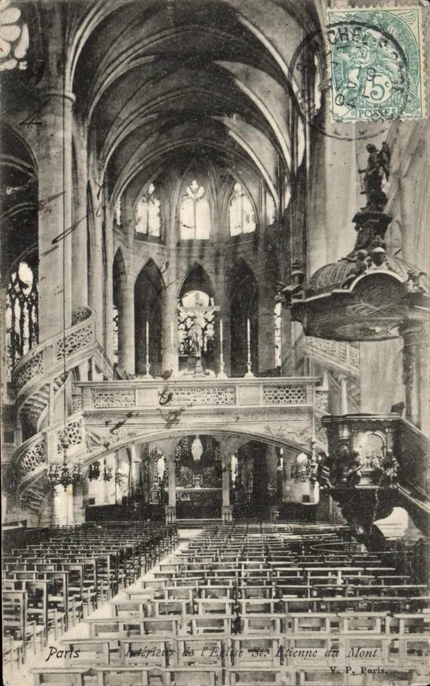 Innenansicht der Kirche Saint-Étienne du Mont — Paris — V. P. Paris - Vorderseite