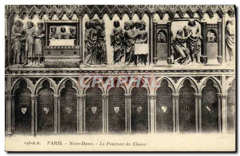 PARIS - Notre-Dame - O Contorno do Coro — E. Bruin, 146-E.B. - Frente