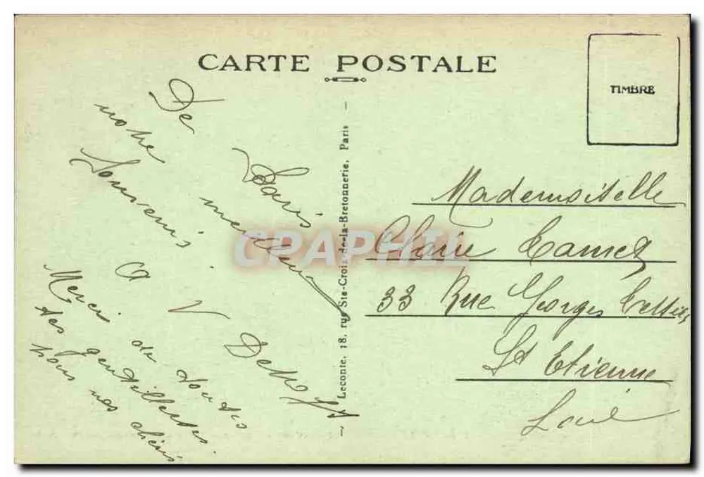 A Escada do Ópera — Paris — A. L., n° 152 - Verso
