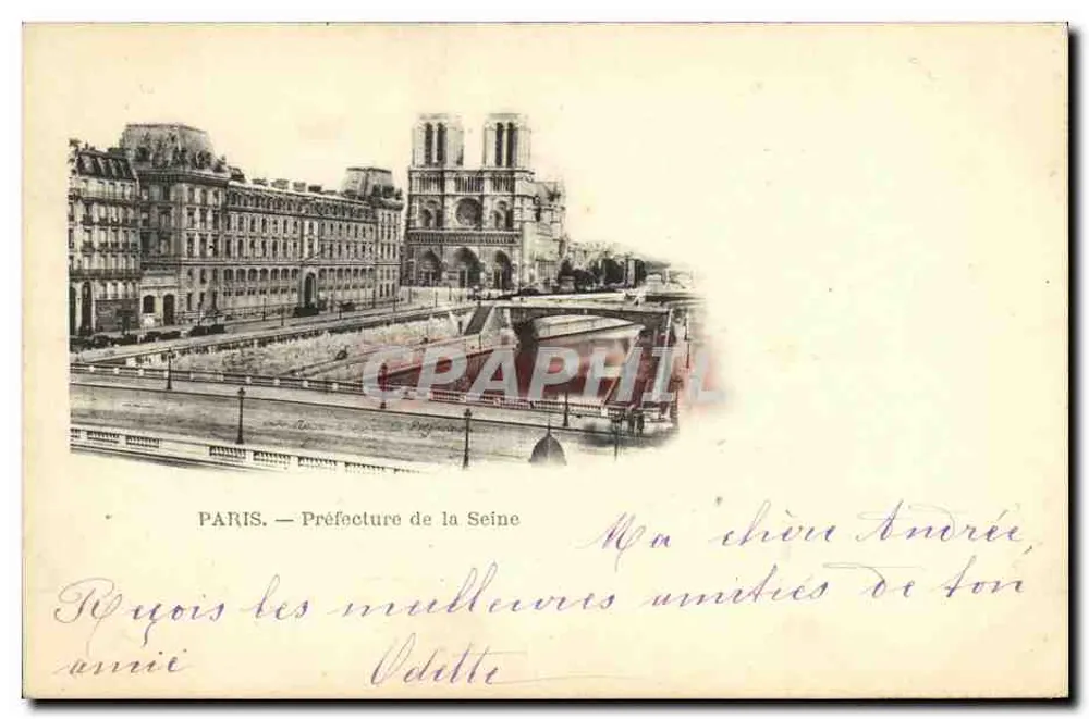 Paris — Prefeitura da Seine — vista da Catedral de Notre-Dame - Frente